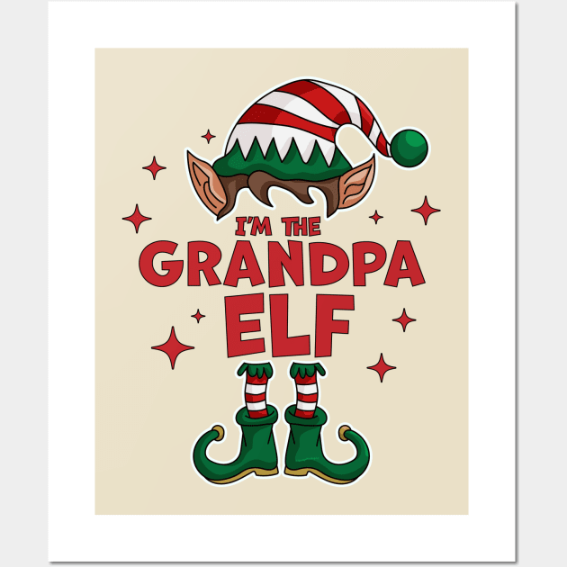 I'm the Grandpa Elf - Funny Christmas Matching Family Group Wall Art by OrangeMonkeyArt